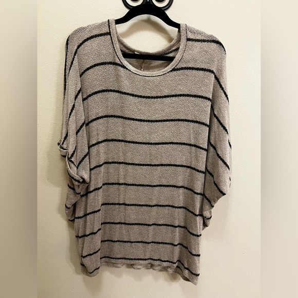 Charlotte Avery Tops - Striped Gray Women's Blouse